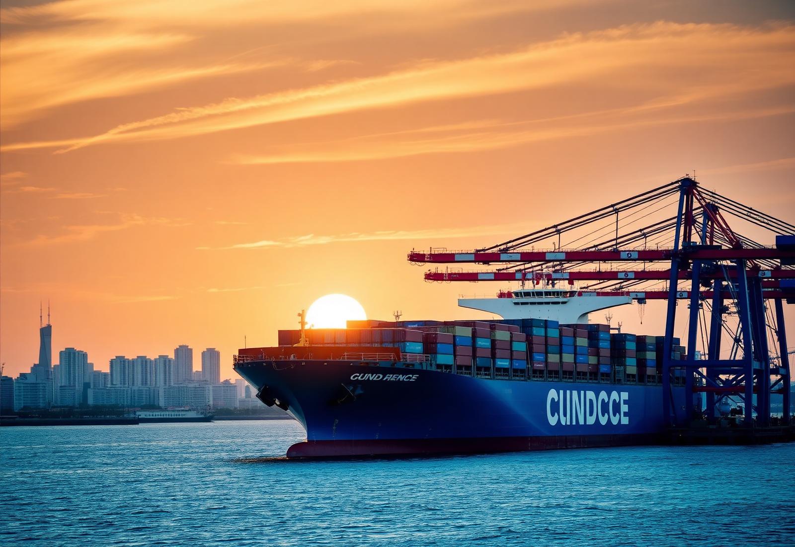 Cargo ship at port